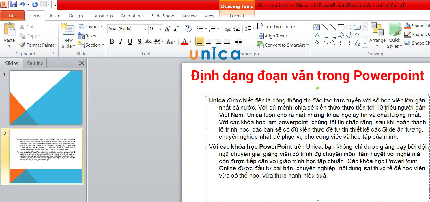 Hướng dẫn định dạng đoạn văn trong PowerPoint chi tiết