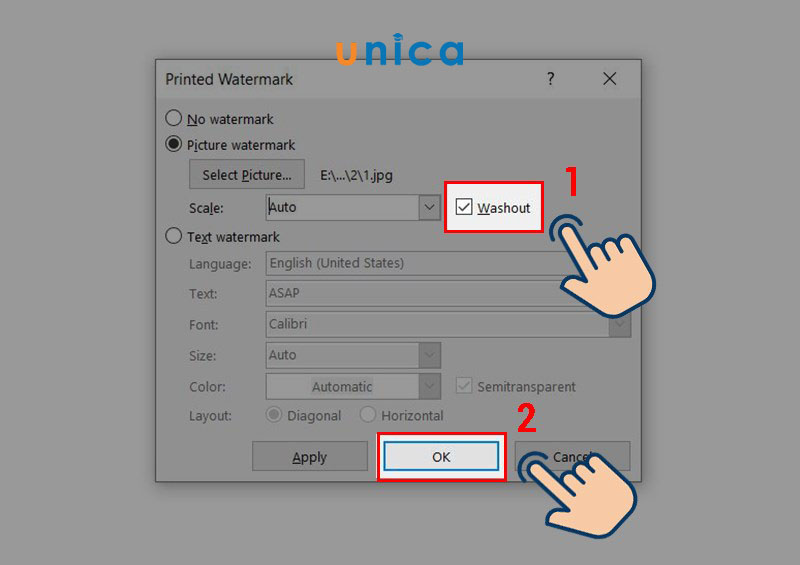 Nhấn OK để hoàn thành
