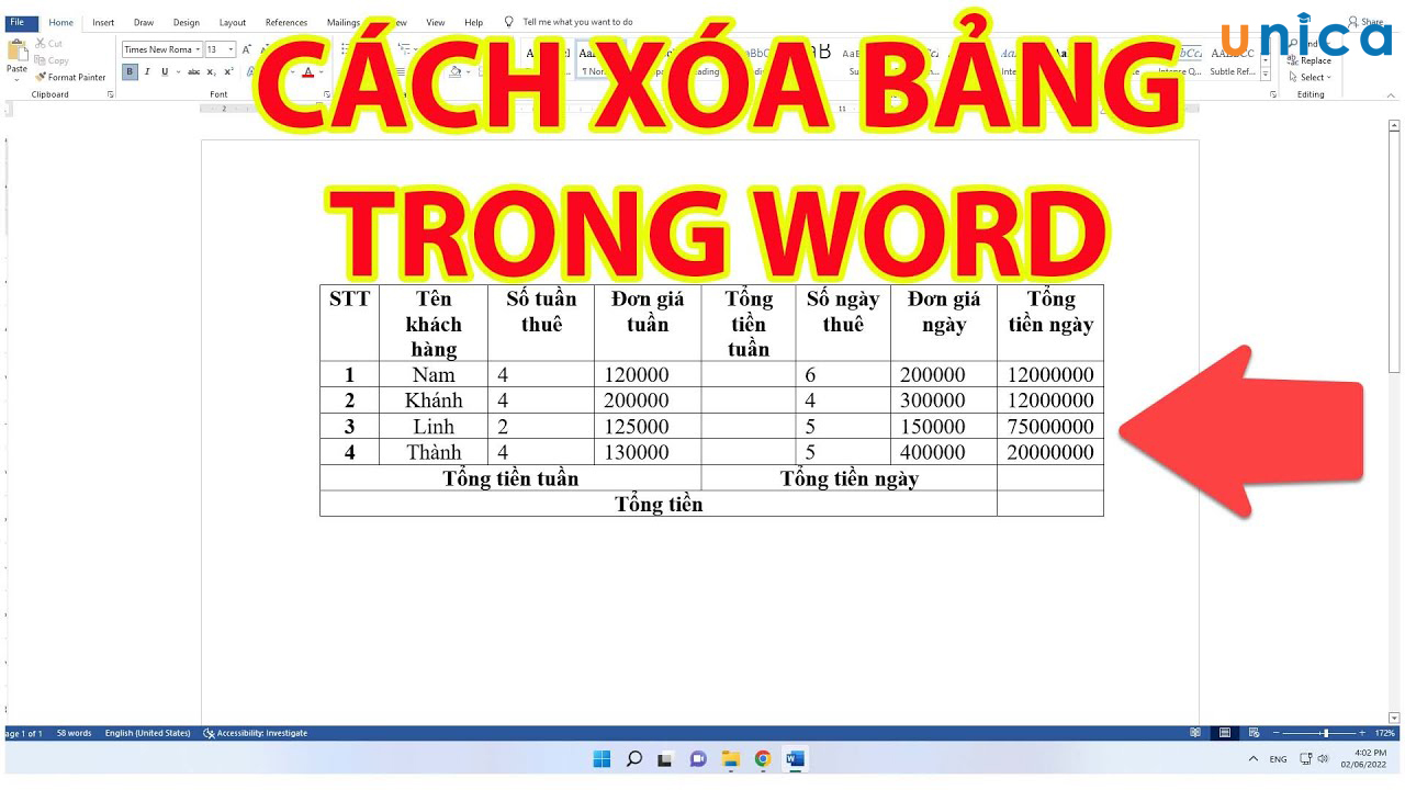 Cách thêm bảng trong Word? Cách xóa bảng trong Word