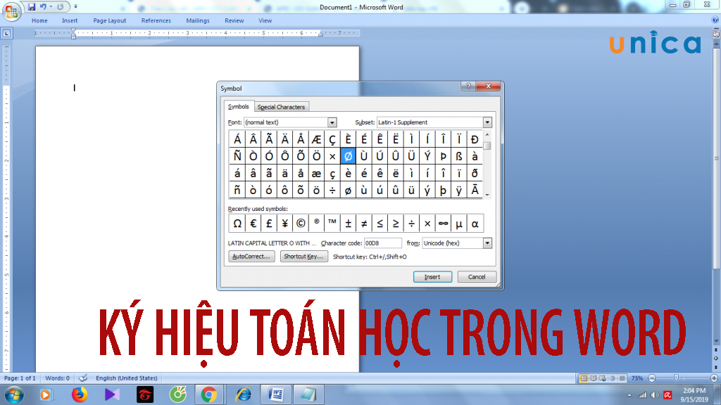 Hướng dẫn cách chèn ký hiệu toán học trong Word dễ dàng