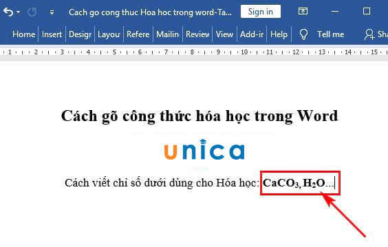 Hướng dẫn cách viết công thức hóa học trong word đơn giản