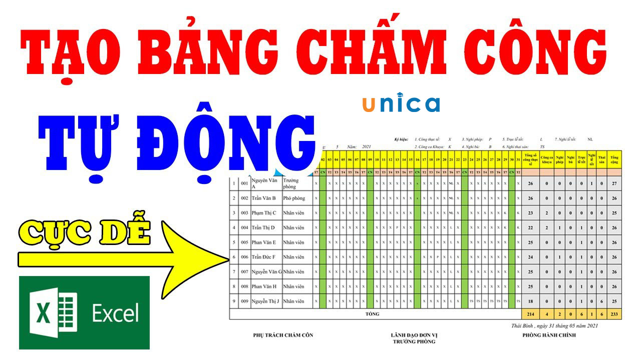 4 Mẫu bảng chấm công Excel mới nhất hiện nay
