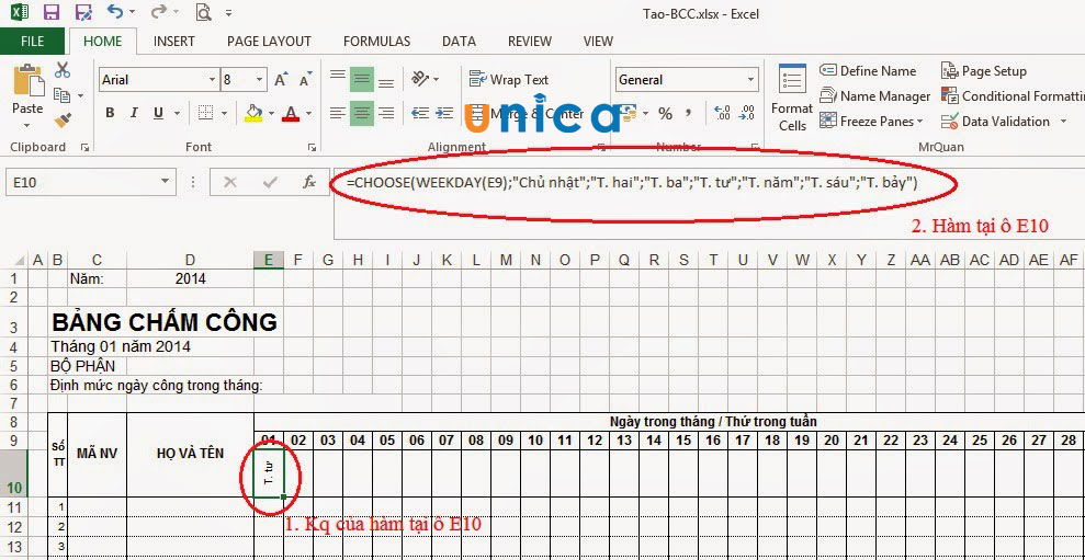 Nhập hàm công thức