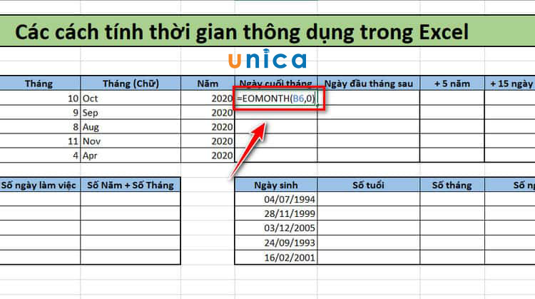 Bật mí công thức tính số tháng trong Excel siêu đơn giản