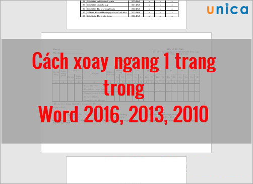 Cách xoay ngang một trang giấy trong Word 2007, 2010, 2013, 2016, 2019