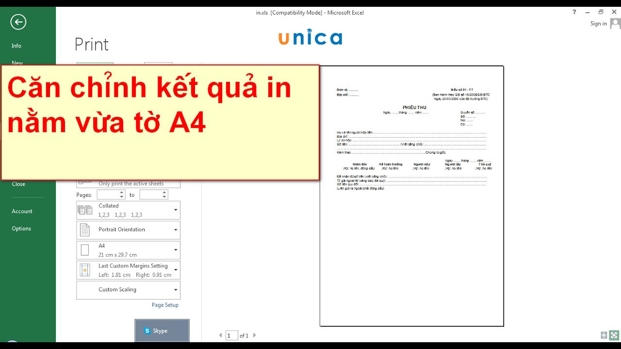 Cách chỉnh trang in trong Excel cực chi tiết, đơn giản