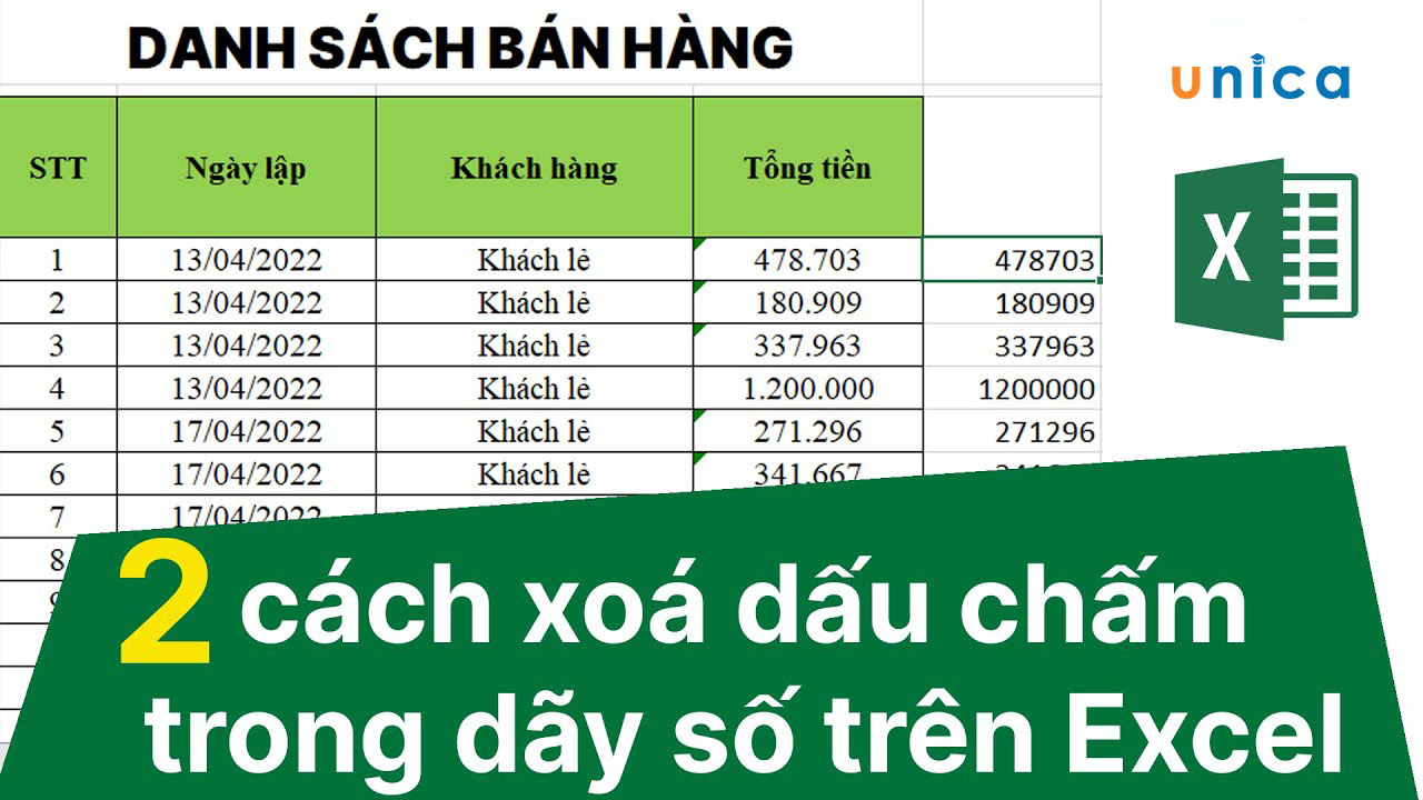 Cách bỏ dấu chấm trong excel mà không phải ai cũng biết