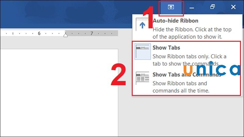 Thao tác hiện thanh công cụ trong Word