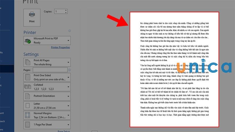 Xem trước bản in trong Word