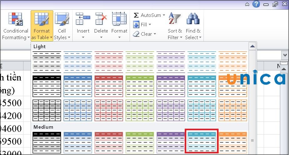 Cách tạo bảng trong Excel