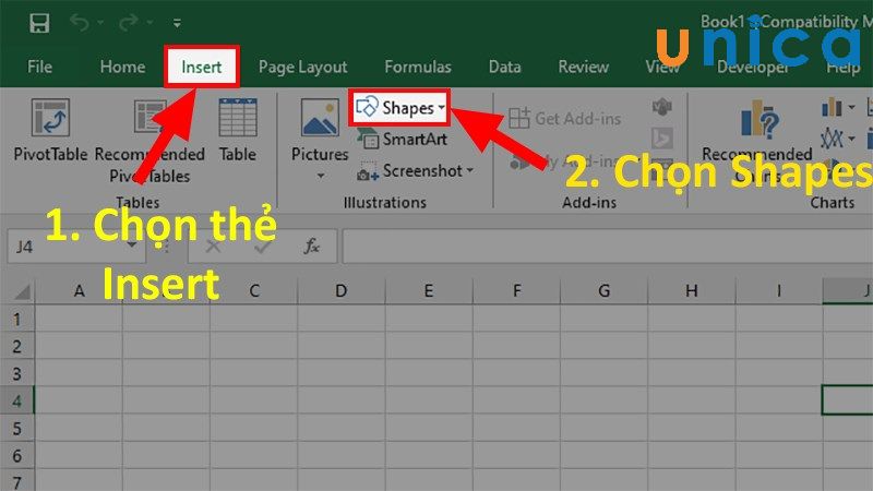 Cách vẽ mũi tên trong Excel đơn giản, chi tiết nhất