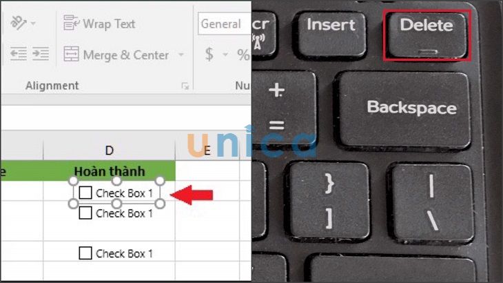 Xóa 1 Checkbox trong Excel