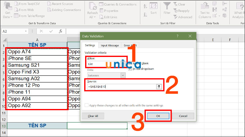 cach-tao-danh-sach-tha-xuong-trong-excel-2