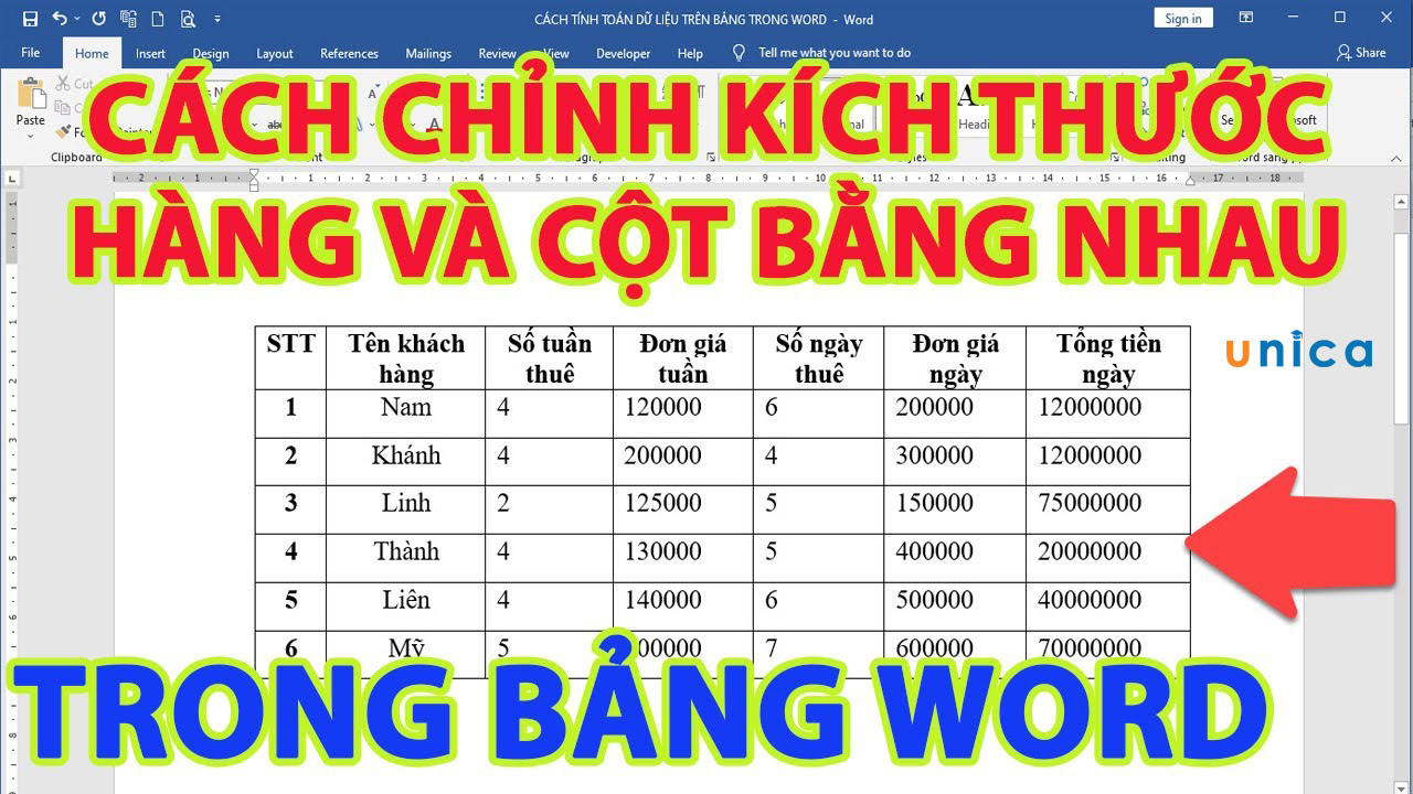  3 Cách chỉnh bảng trong Word đều nhau nhanh nhất