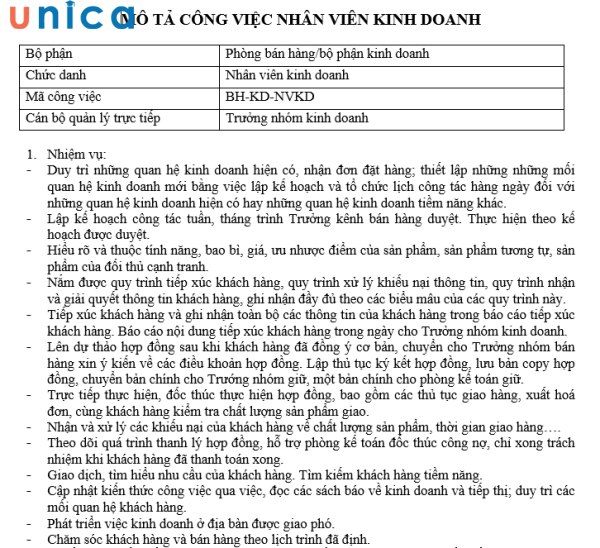 Một bản mô tả công việc chuyên nghiệp cần có tên công việc để người đọc nắm được nhu cầu của công ty