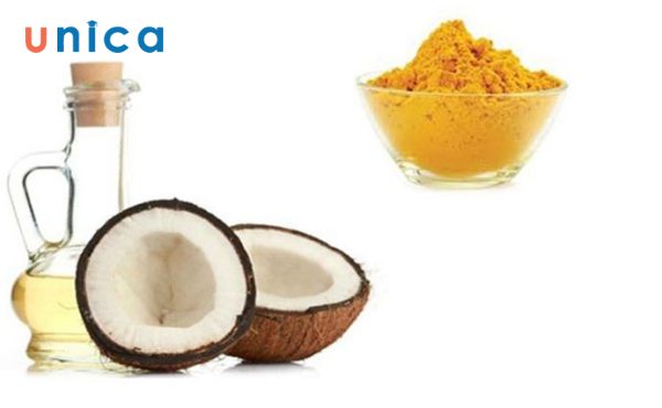 Làm trắng da với dầu dừa và tinh bột nghệ