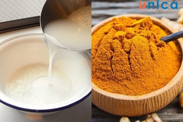 Mặt nạ tinh bột nghệ và nước vo gạo