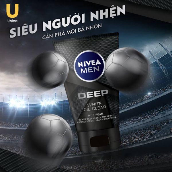 Sữa Rửa Mặt Nivea Deep White Oil Clear cho nam
