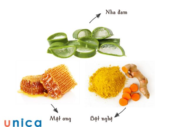 Mặt nạ nha đam, mật ong và tinh bột nghệ giúp làn da trắng sáng
