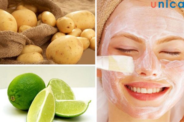 Mặt nạ khoai tây kết hợp với nước cốt chanh giúp làm sạch bã nhờn trên mặt