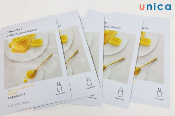 Mặt nạ giấy Innisfree My Real Squeeze Mask Manuka Honey thiết kế dạng mỏng