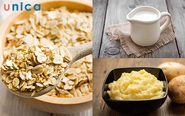 Mặt nạ khoai tây, sữa tươi và bột yến mạch