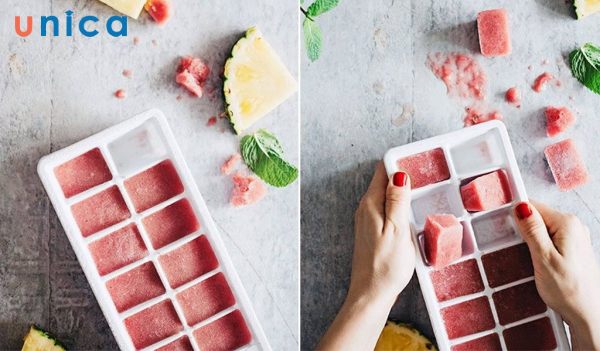 Dùng cà chua làm đá lạnh để se khít lỗ chân lông