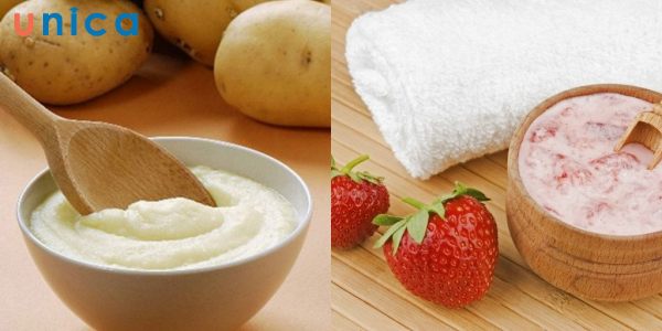 Mặt nạ trị mụn từ khoai tây và dâu tây