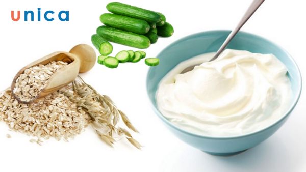 Trị mụn bằng yến mạch, sữa chua và dưa leo