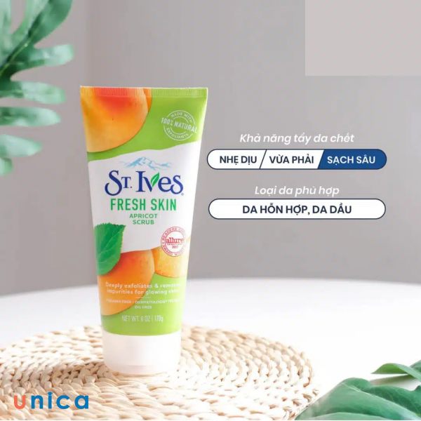 Tẩy da chết St.Ives Fresh Skin Apricot Scrub có chiết xuất tự nhiên