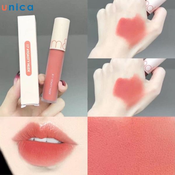Romand 17 Toasty Nude sở hữu chất son Velvet Tint