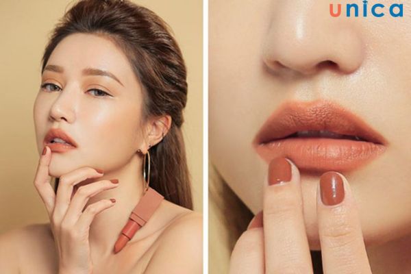 Son môi tone cam đất cực phù hợp với những cô nàng có nước da ngăm đen