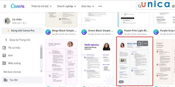 Chọn mẫu CV phù hợp để thiết kế