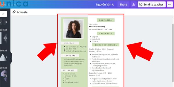Điền đầy đủ thông tin vào để hoàn tất CV