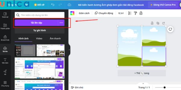 Tải nội dung ảnh muốn ghép lên