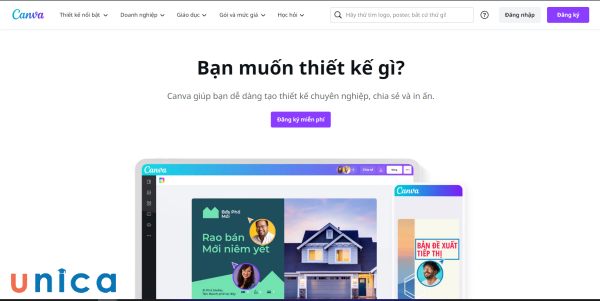 Truy cập vào website của Canva