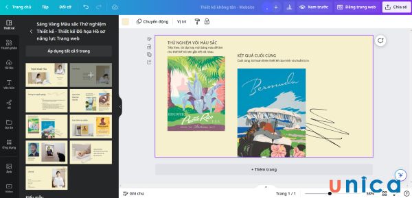Chỉnh mẫu sẵn có trên Canva