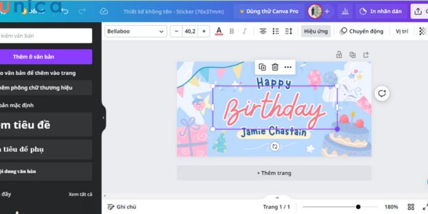 Điều chỉnh kích thước và tỷ lệ của sticker vô cùng đơn giản