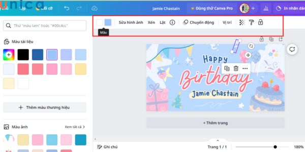 Chỉnh sửa màu sắc và áp dụng hiệu ứng cho sticker