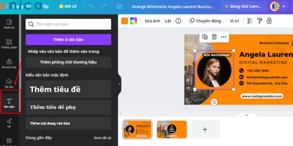 Thêm thông tin cá nhân và chỉnh sửa danh thiếp giúp thể hiện rõ thương hiệu