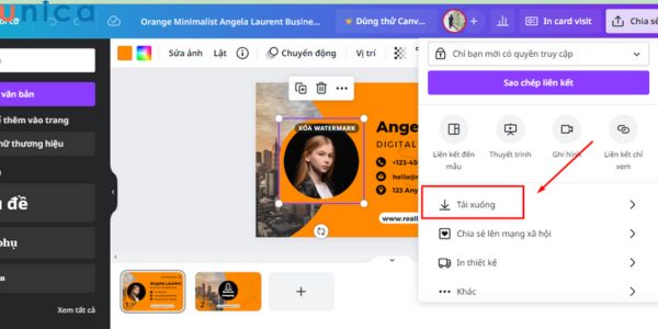 Tải xuống và in danh thiếp của bạn