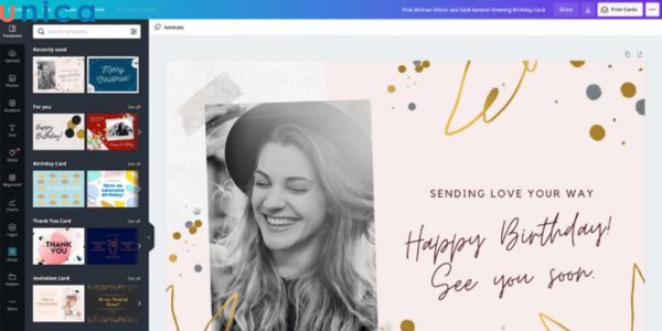 Mẫu danh thiếp chúc mừng sinh nhật dạng thiệp