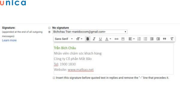 Chữ ký email cần phải phù hợp với phong cách và mục đích sử dụng