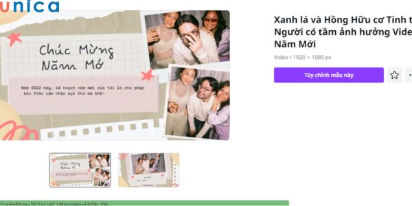 Mẫu ảnh động trên Canva chúc mừng năm mới ý nghĩa