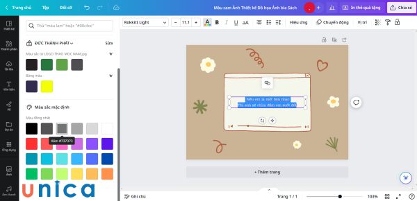 Đổi màu chữ trên bìa sách