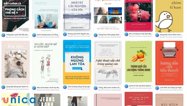 Một số mẫu bìa sách đẹp được tạo ra từ Canva