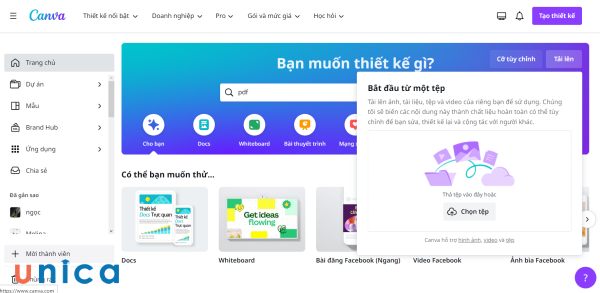 Tạo bản chỉnh sửa file PDF bằng Canva chuyên nghiệp