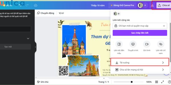 Lưu mã QR về máy để sử dụng