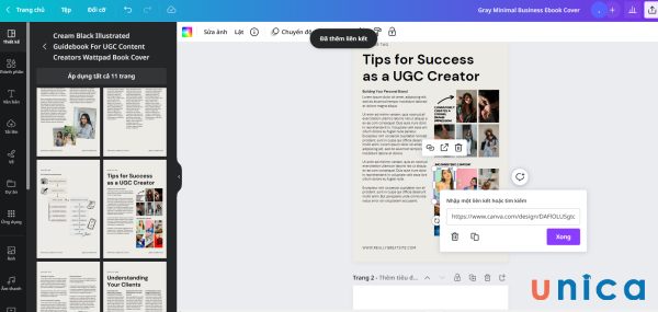 Chỉnh sửa liên kết đã tạo