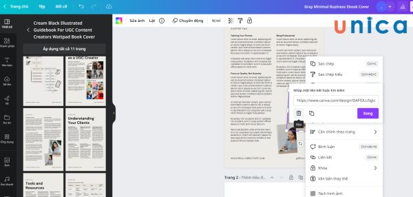 Xóa liên kết đã chèn vào nội dung